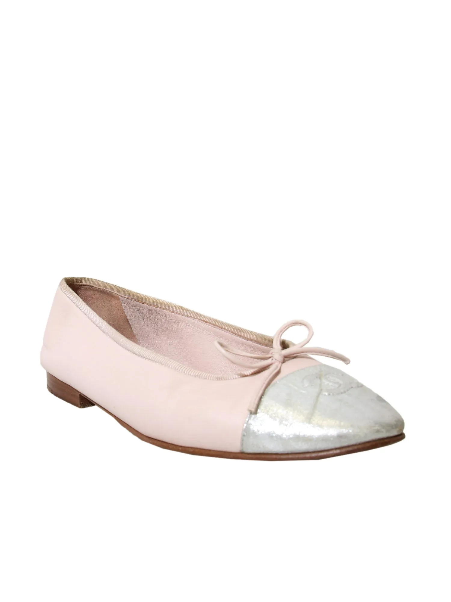 CC Cap-Toe Leather Ballet Flats