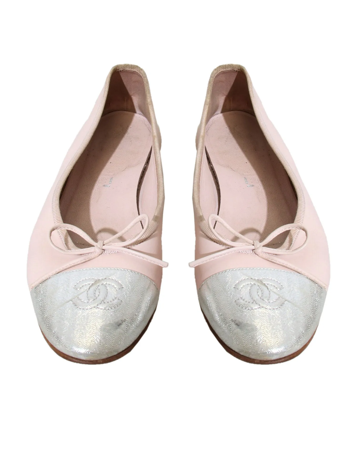 CC Cap-Toe Leather Ballet Flats