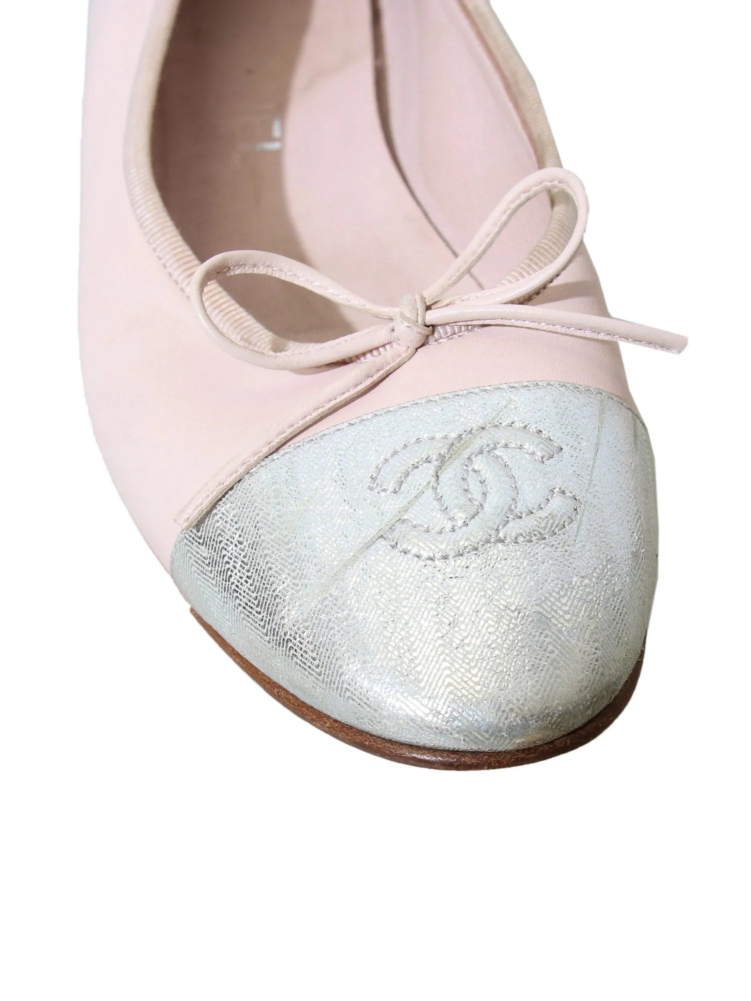CC Cap-Toe Leather Ballet Flats