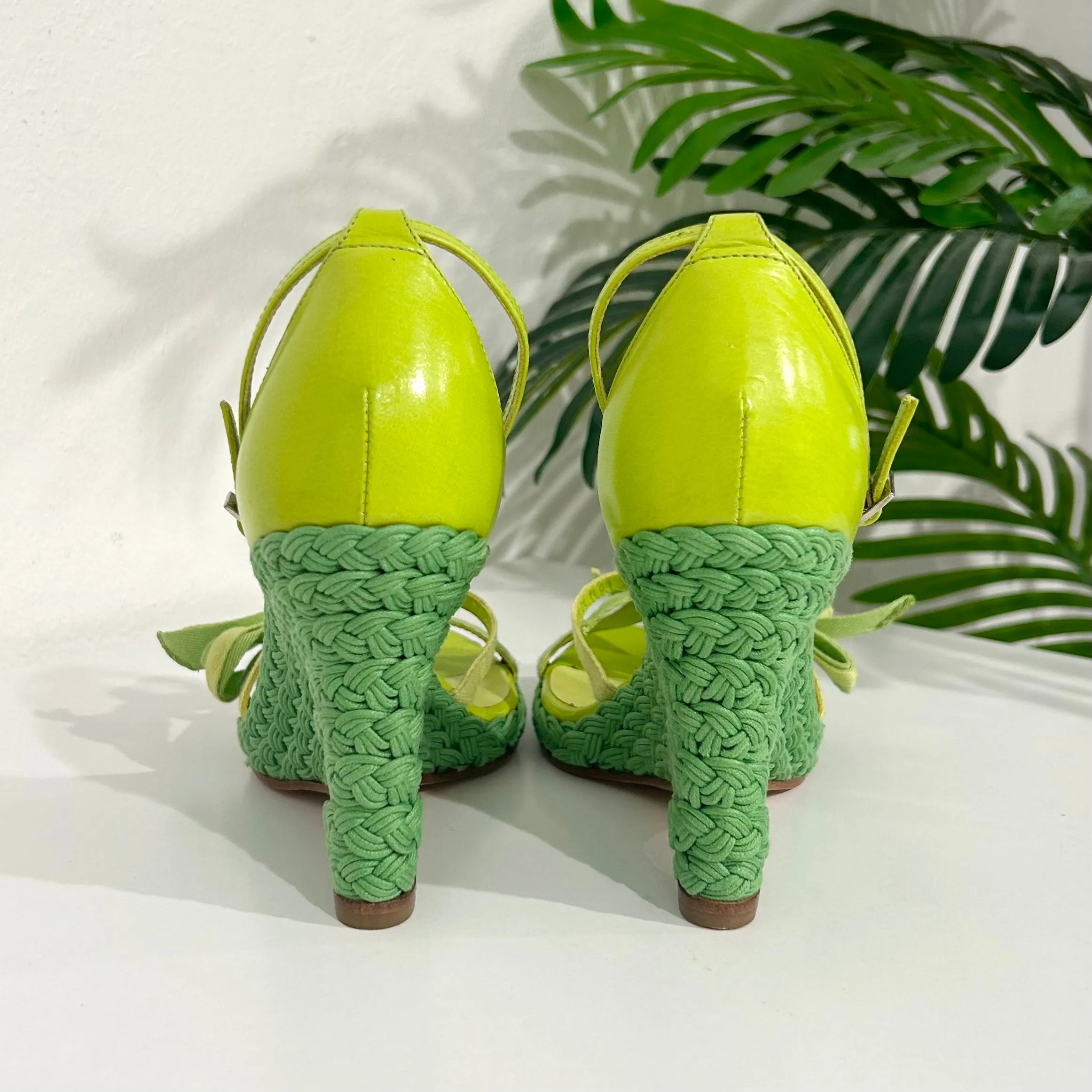 Dior Green Diorlita Wedges