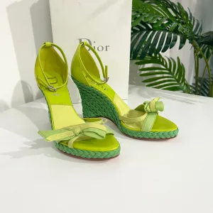 Dior Green Diorlita Wedges