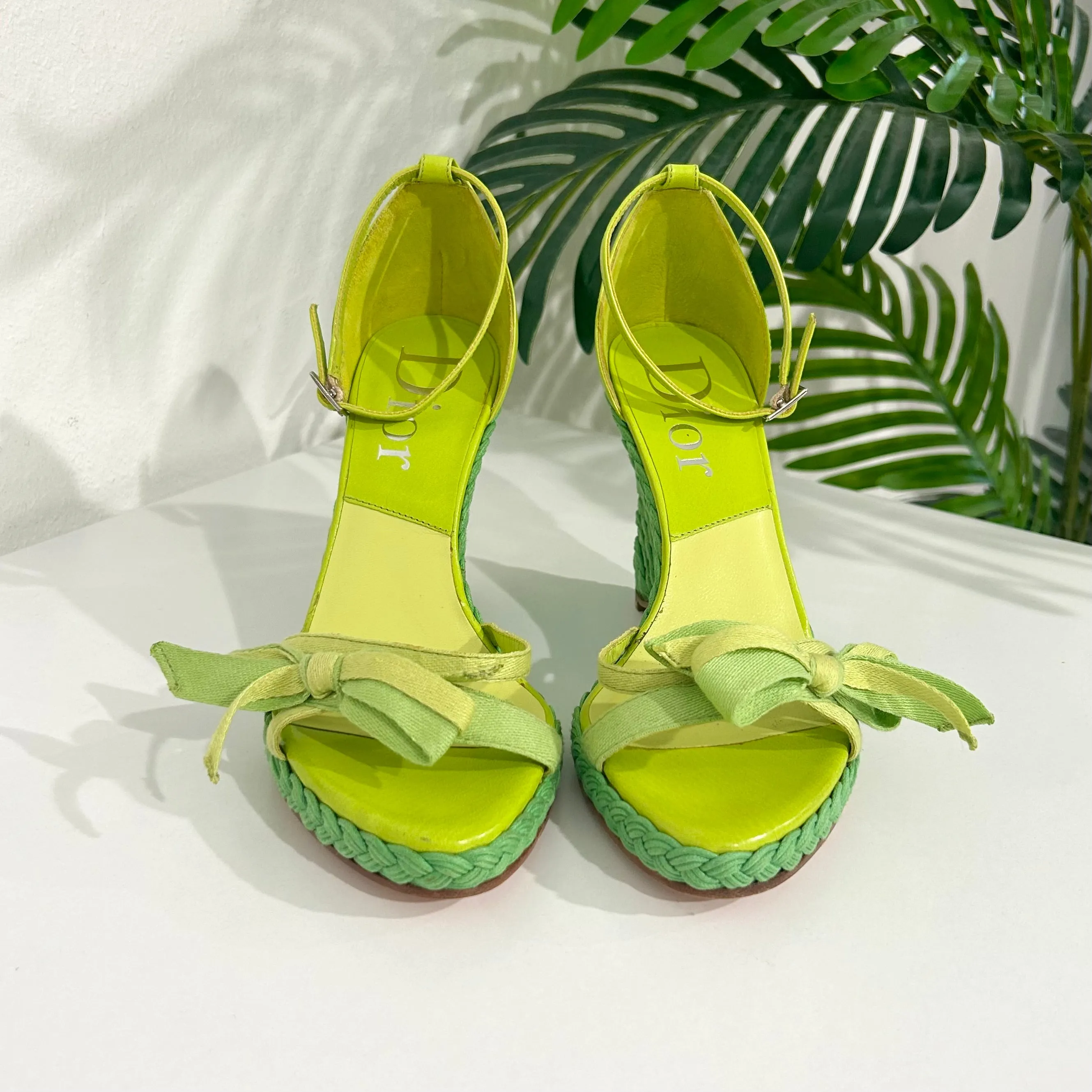 Dior Green Diorlita Wedges
