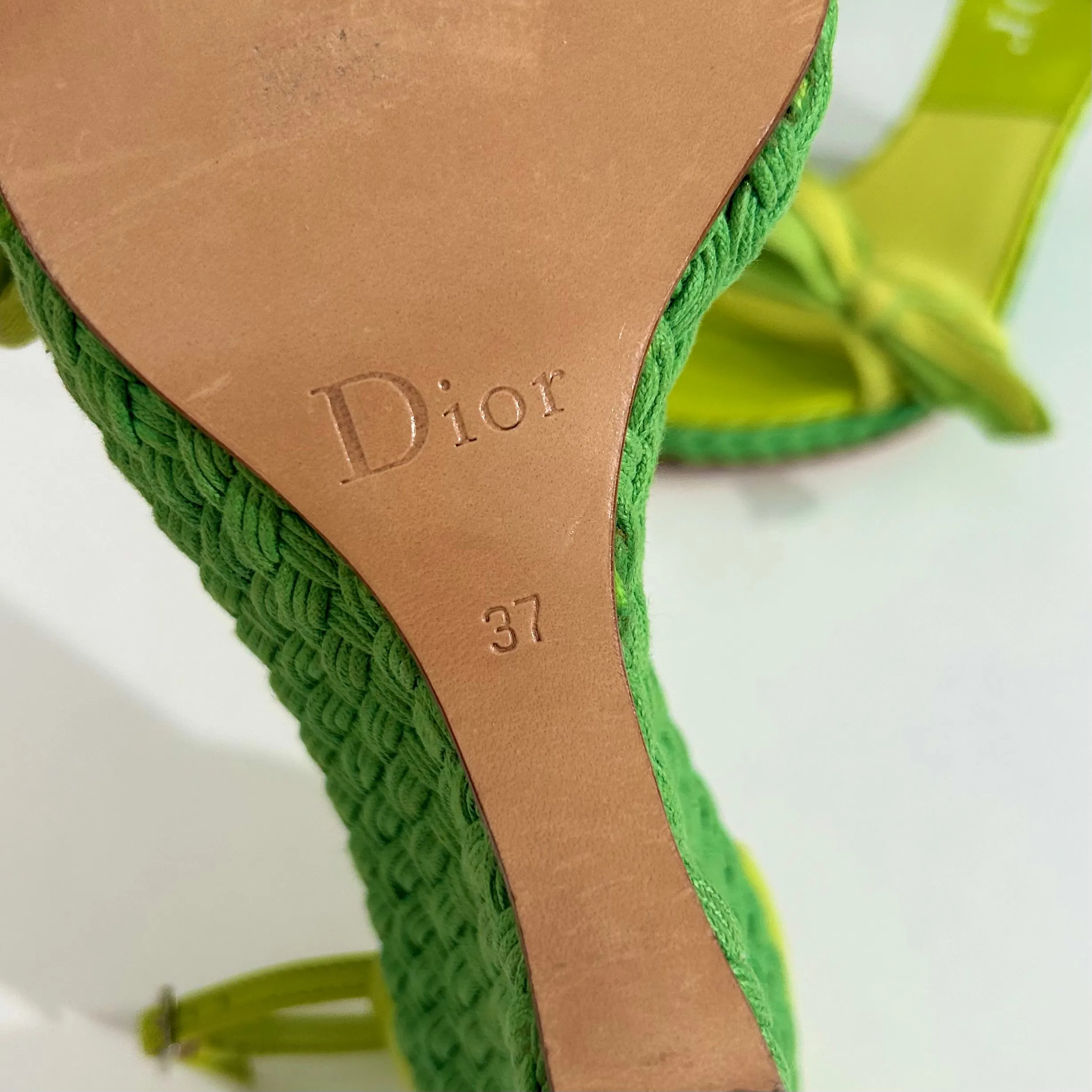 Dior Green Diorlita Wedges