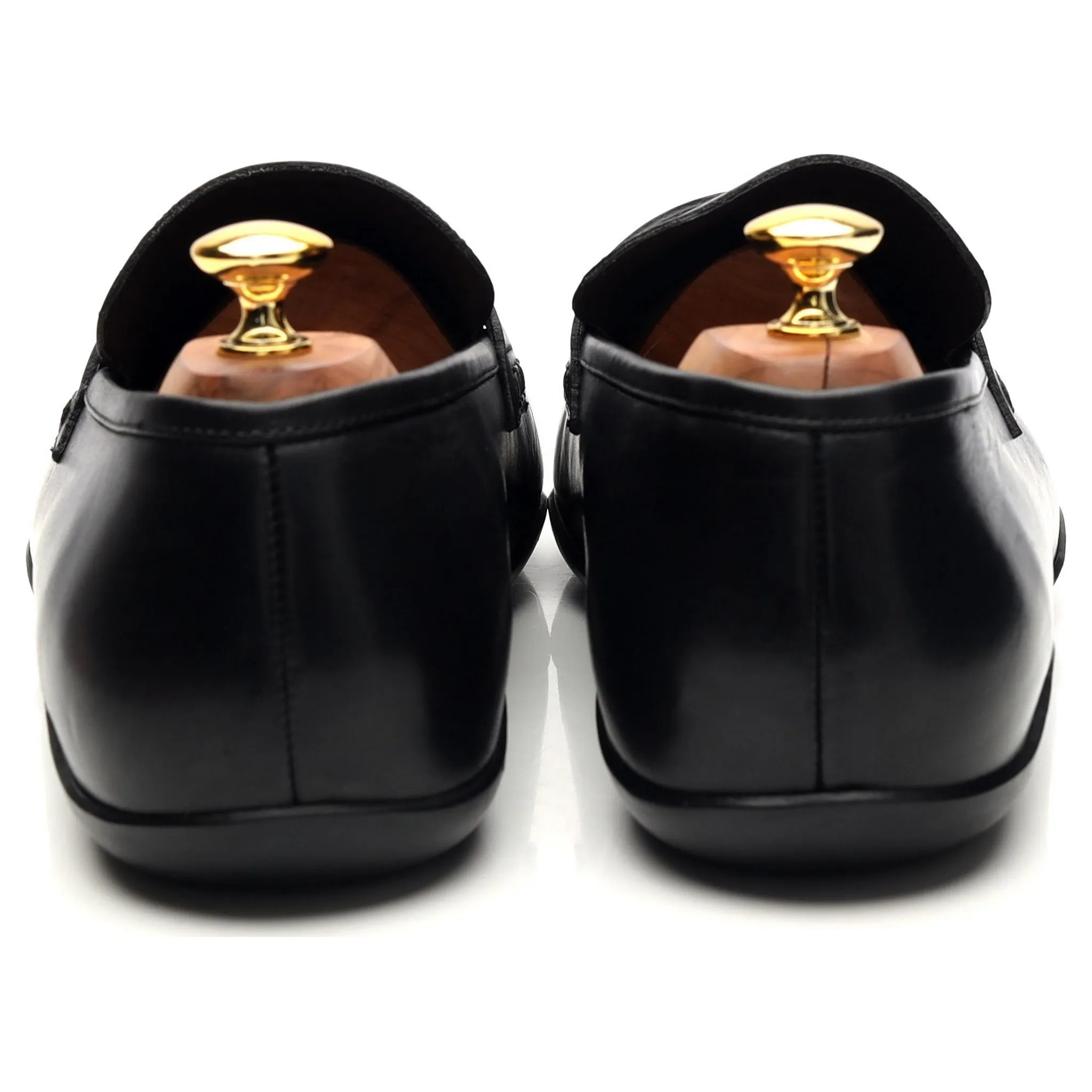 'Downing' Black Leather Loafers UK 12 G