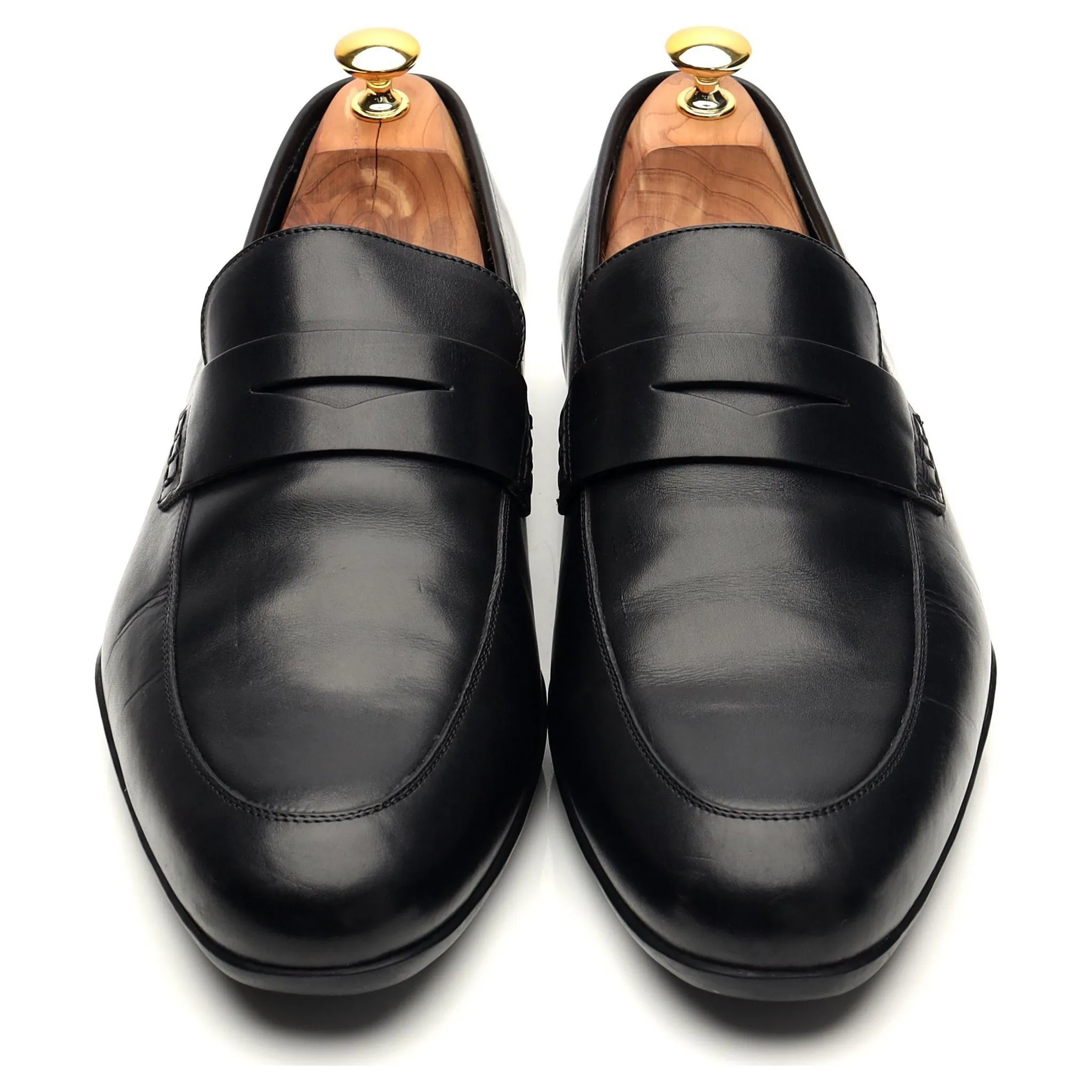 'Downing' Black Leather Loafers UK 12 G