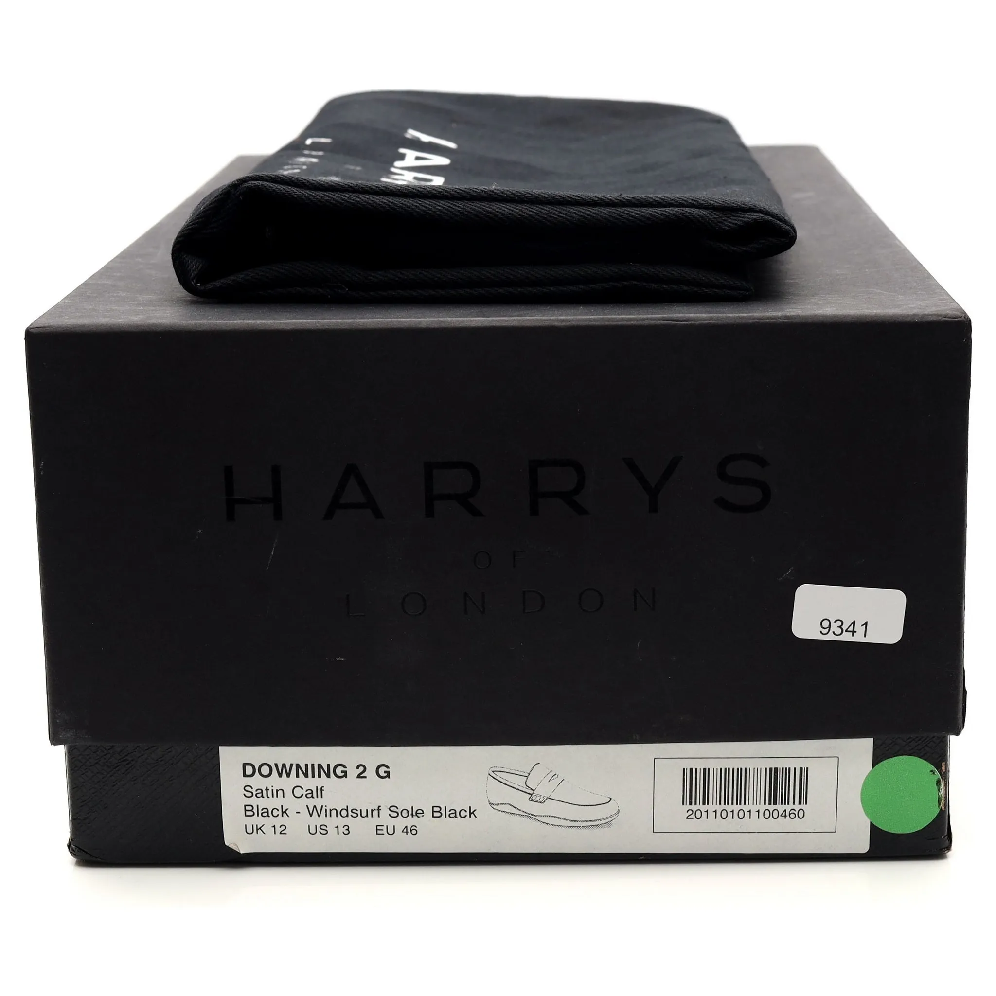 'Downing' Black Leather Loafers UK 12 G