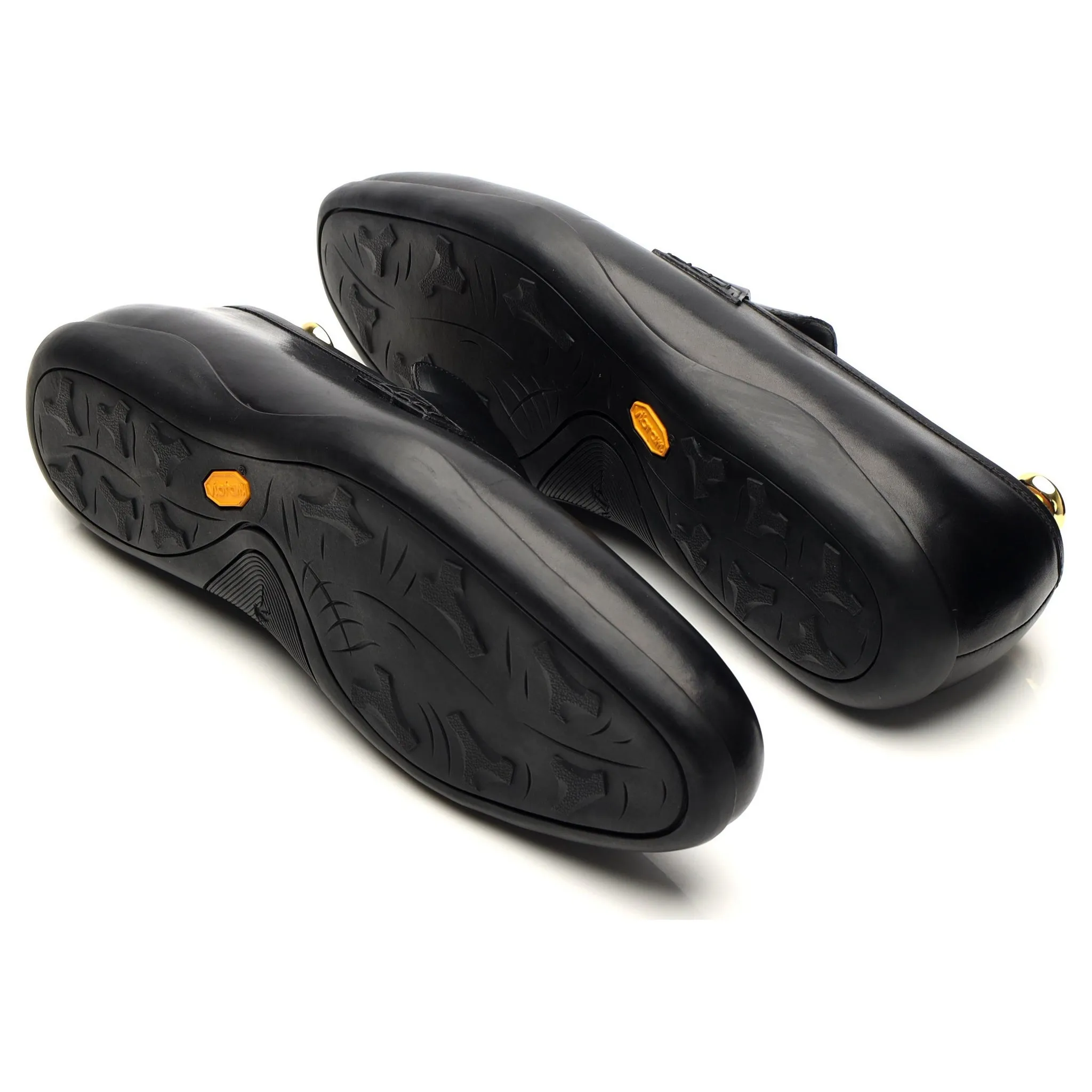 'Downing' Black Leather Loafers UK 12 G