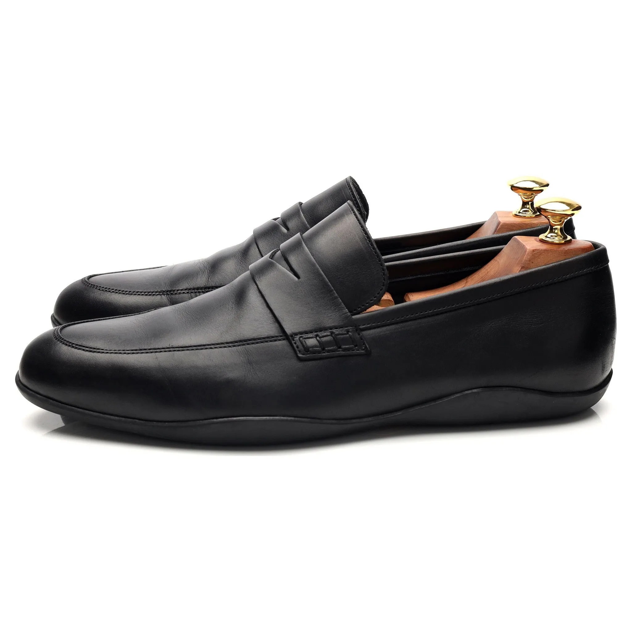 'Downing' Black Leather Loafers UK 9.5 G