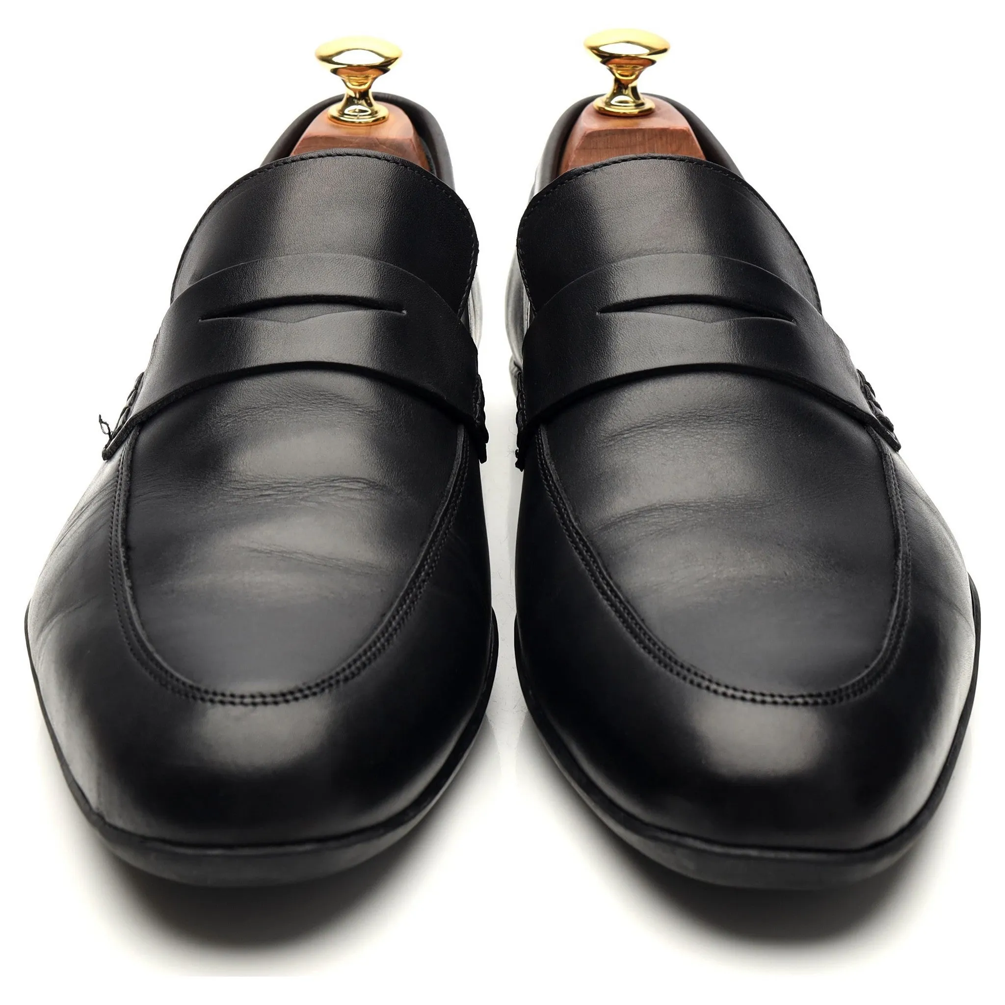 'Downing' Black Leather Loafers UK 9.5 G