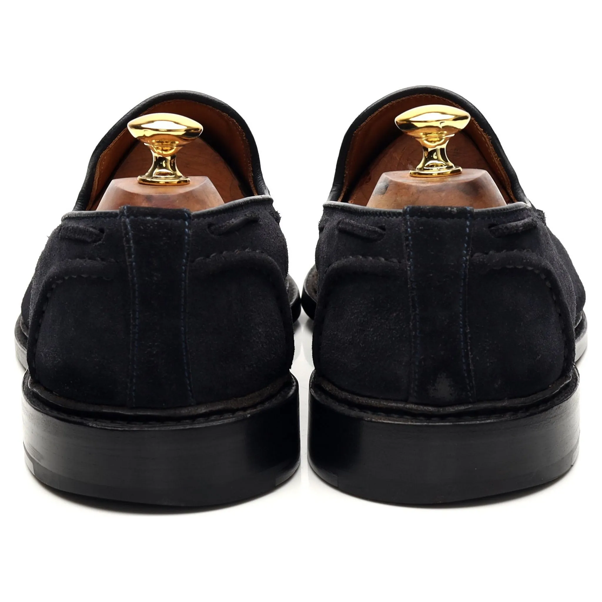 'Elton' Navy Blue Suede Tassel Loafers UK 10.5