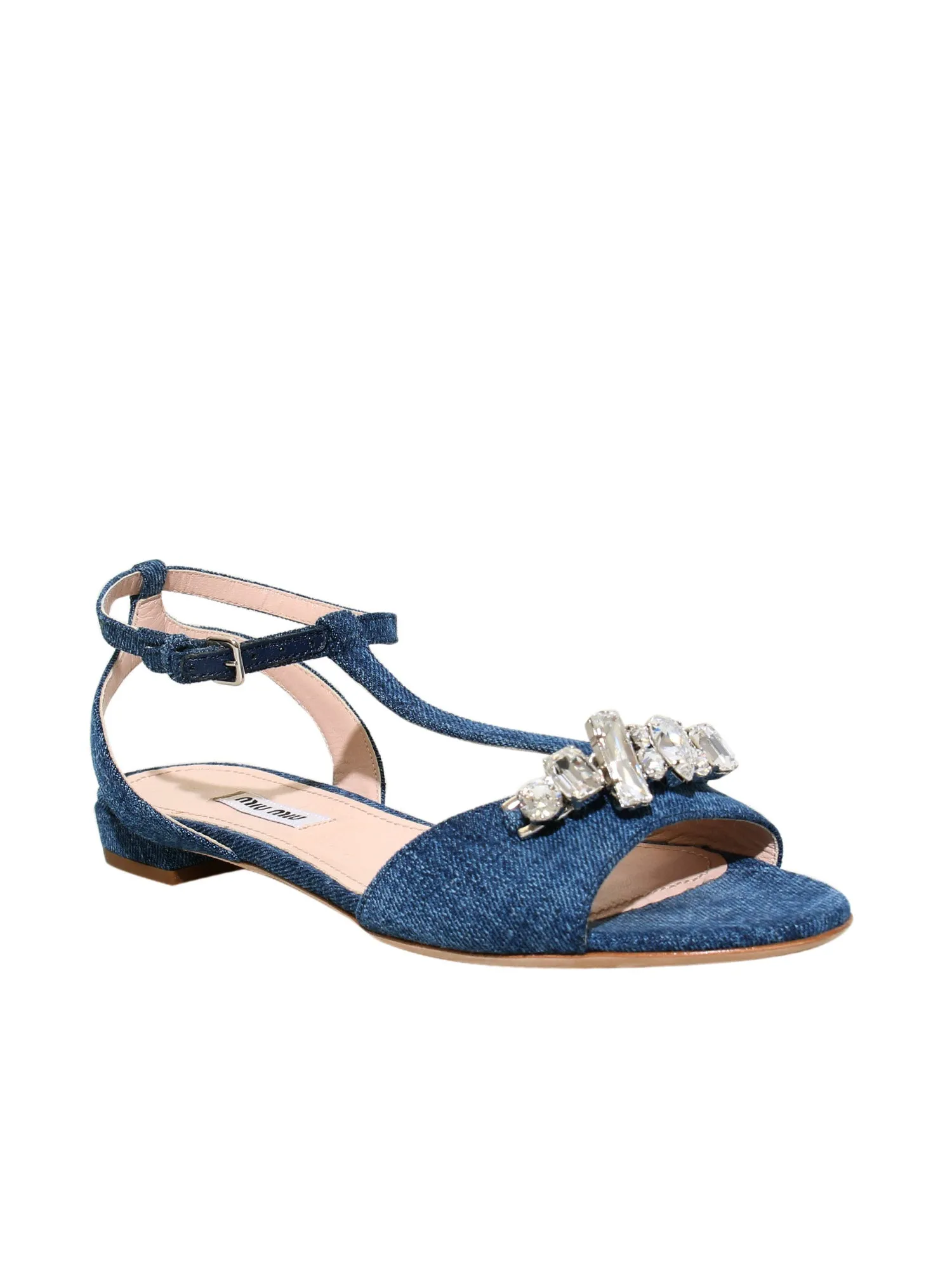 Embellished Denim Sandals
