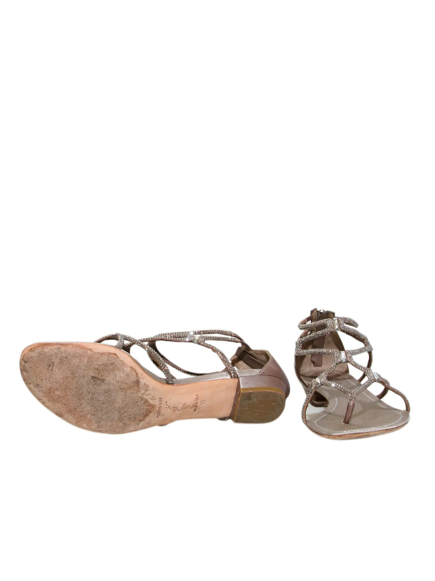 Embellished Leather Sandals