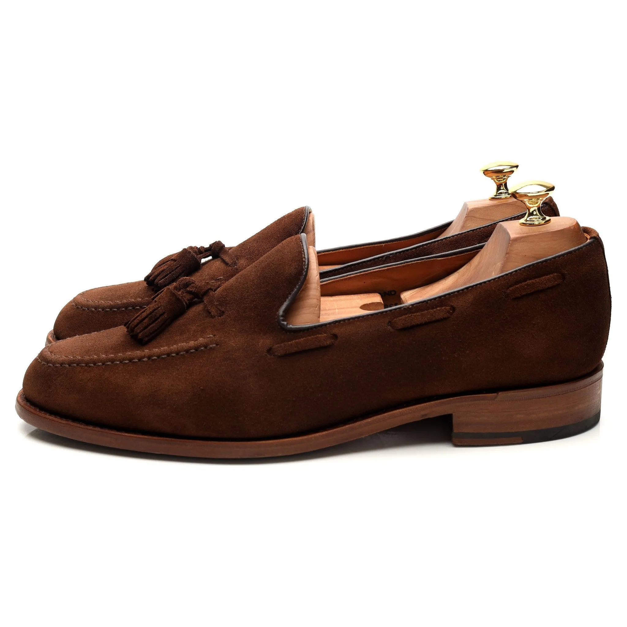 'Finchley' Brown Suede Tassel Loafers UK 10.5 F