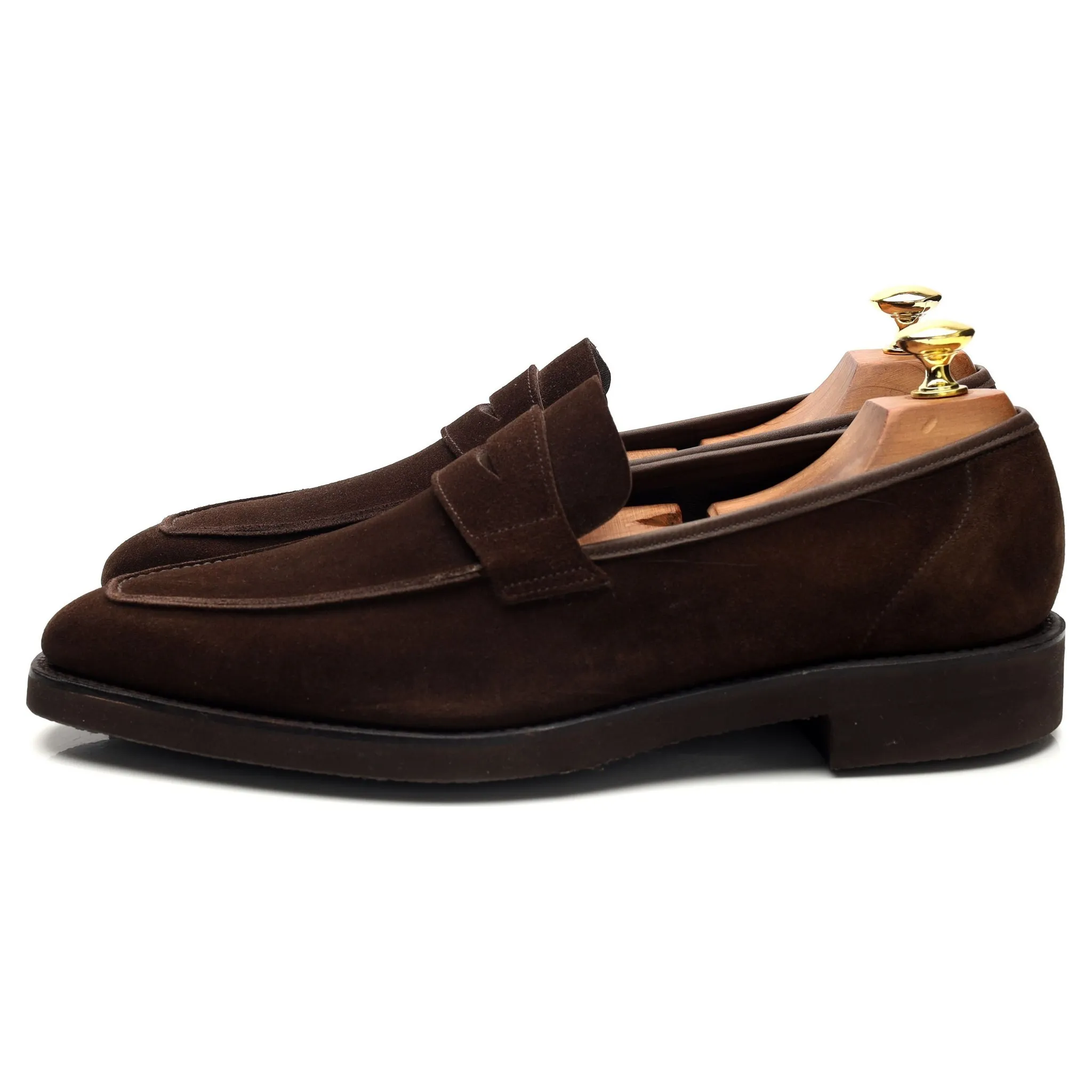 'George' Dark Brown Suede Loafers UK 8 E