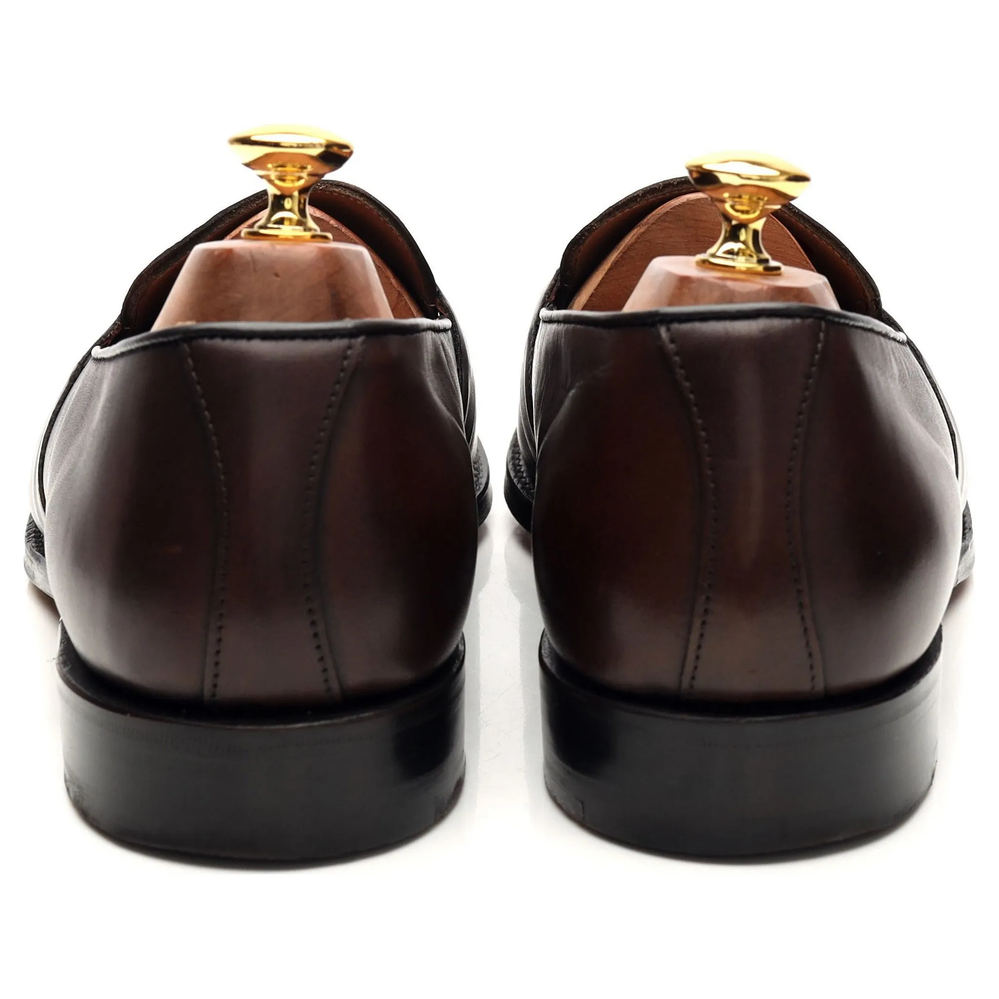 'Gracechurch' Dark Brown Leather Loafers UK 10.5 F