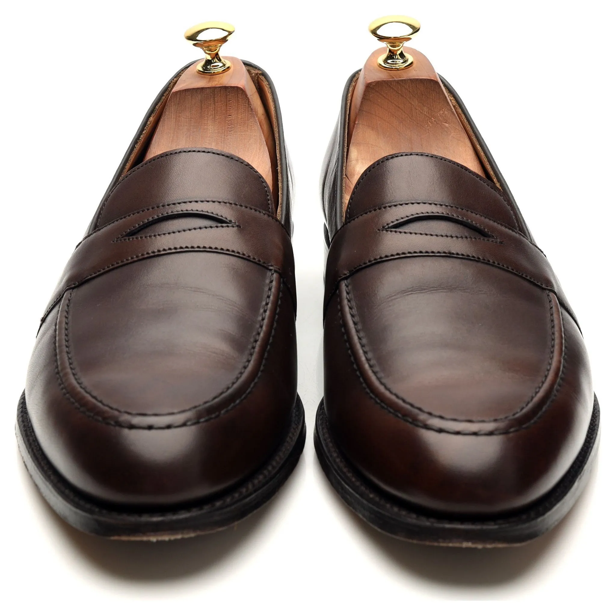 'Gracechurch' Dark Brown Leather Loafers UK 10.5 F