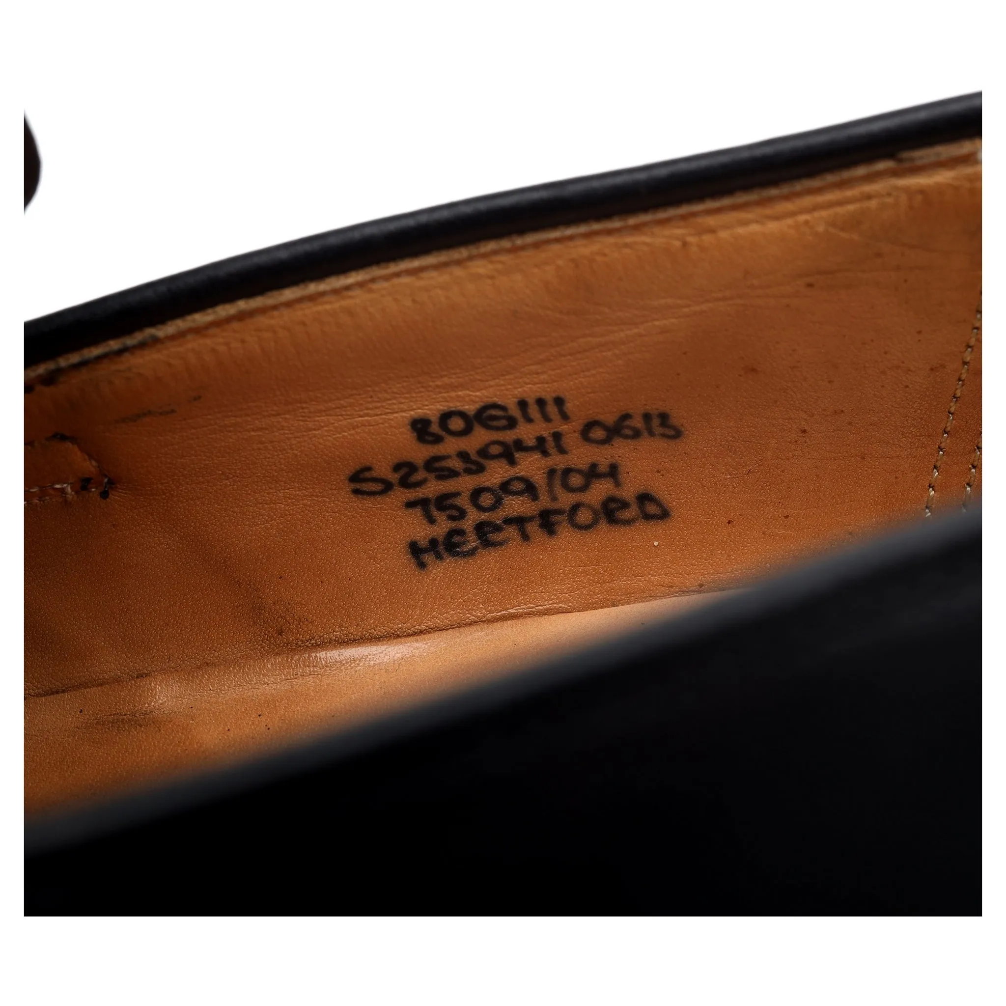 'Hertford' Black Leather Loafers UK 8 G