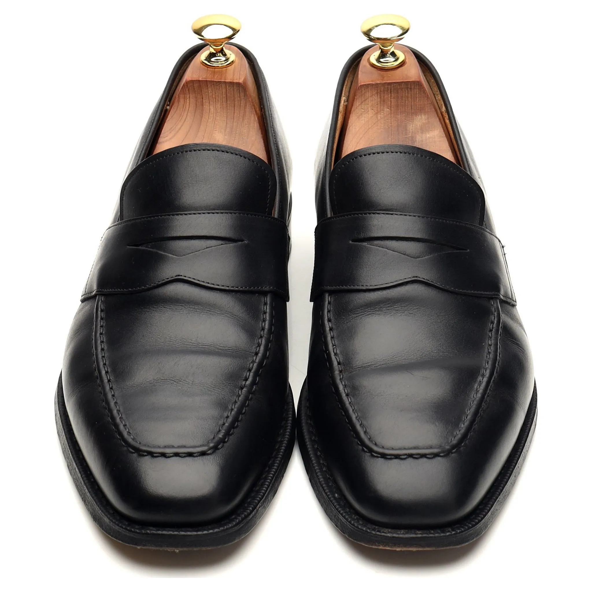 'Hertford' Black Leather Loafers UK 8 G