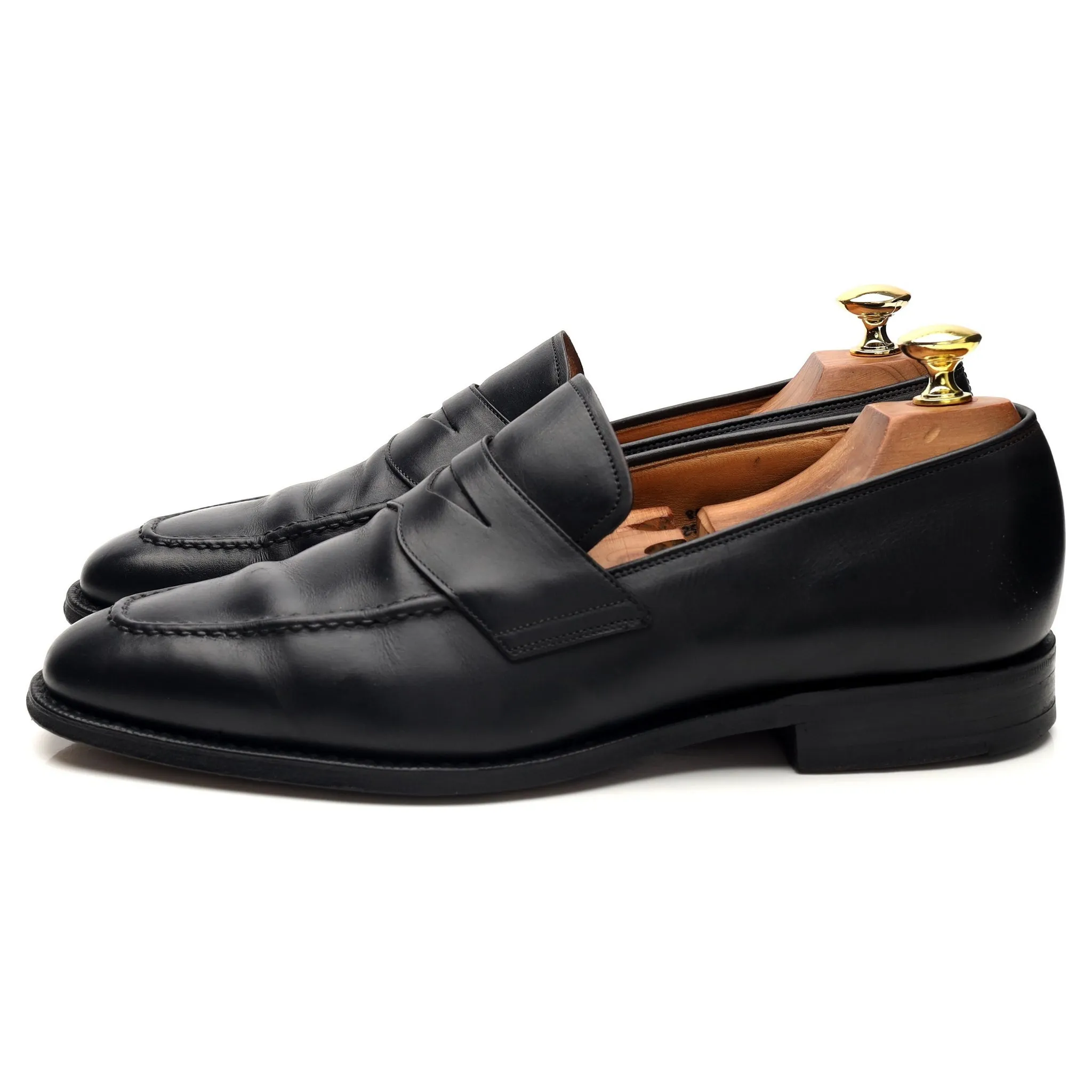 'Hertford' Black Leather Loafers UK 8 G