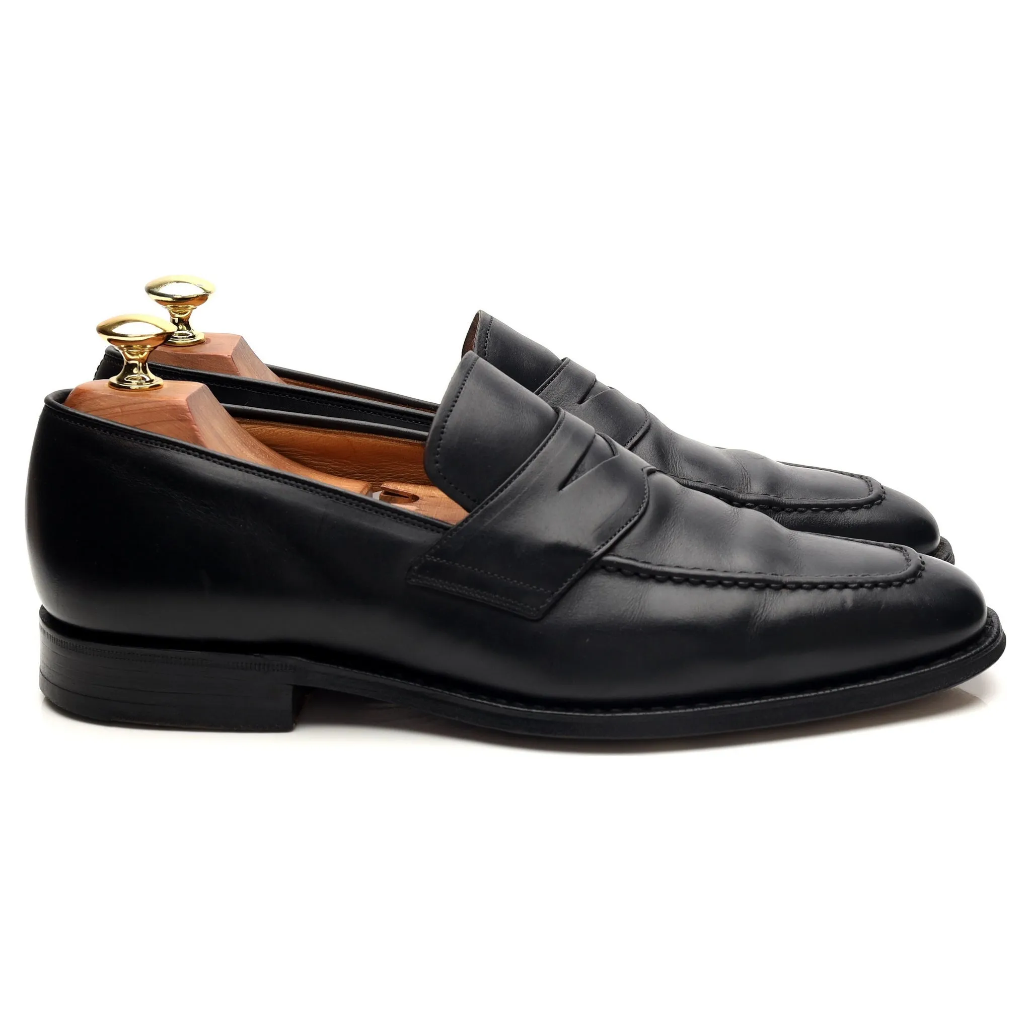 'Hertford' Black Leather Loafers UK 8 G