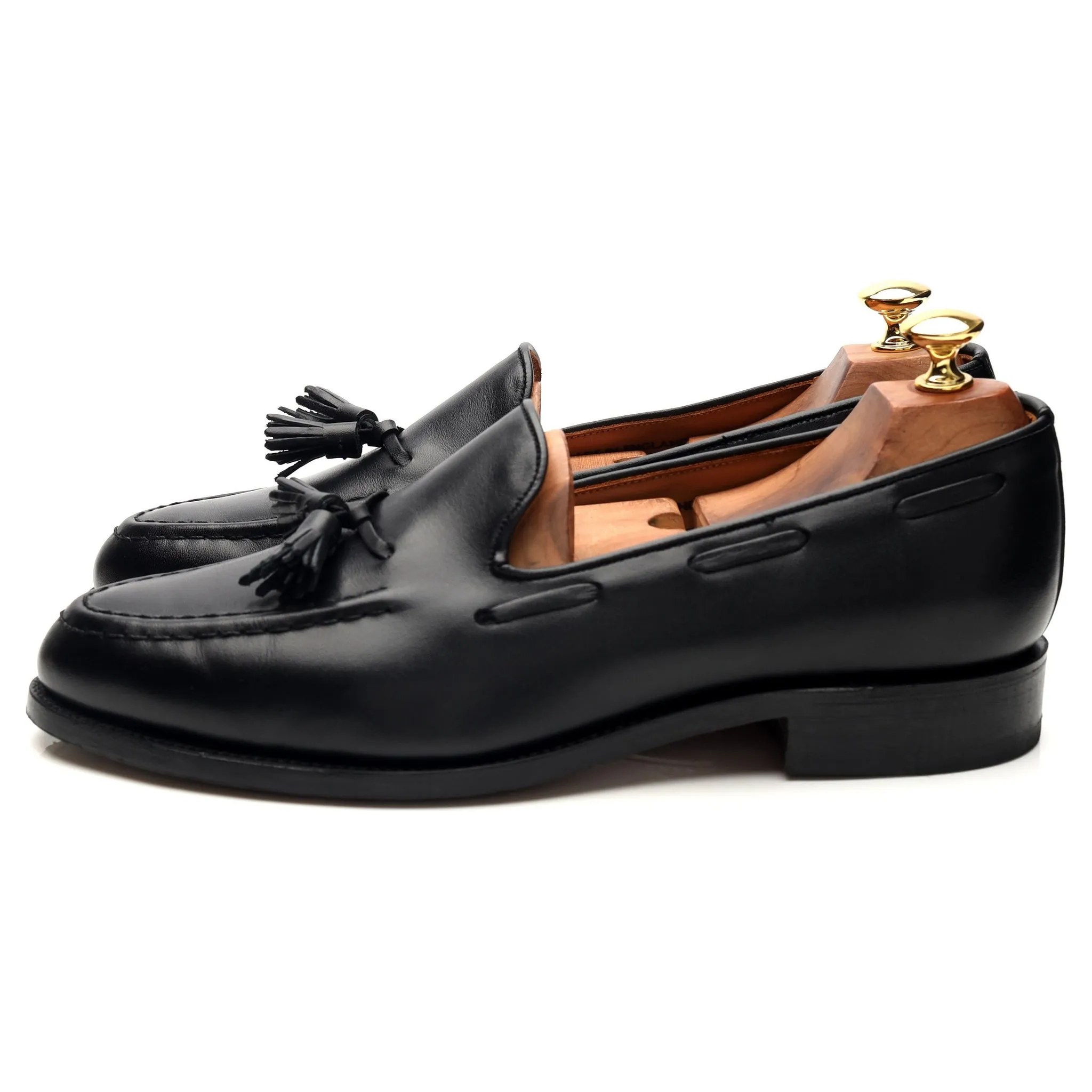 Shipton & Heneage 'Finchley' Black Leather Tassel Loafers UK 9.5 F