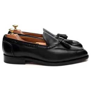 'Sloane' Black Leather Tassel Loafers UK 9