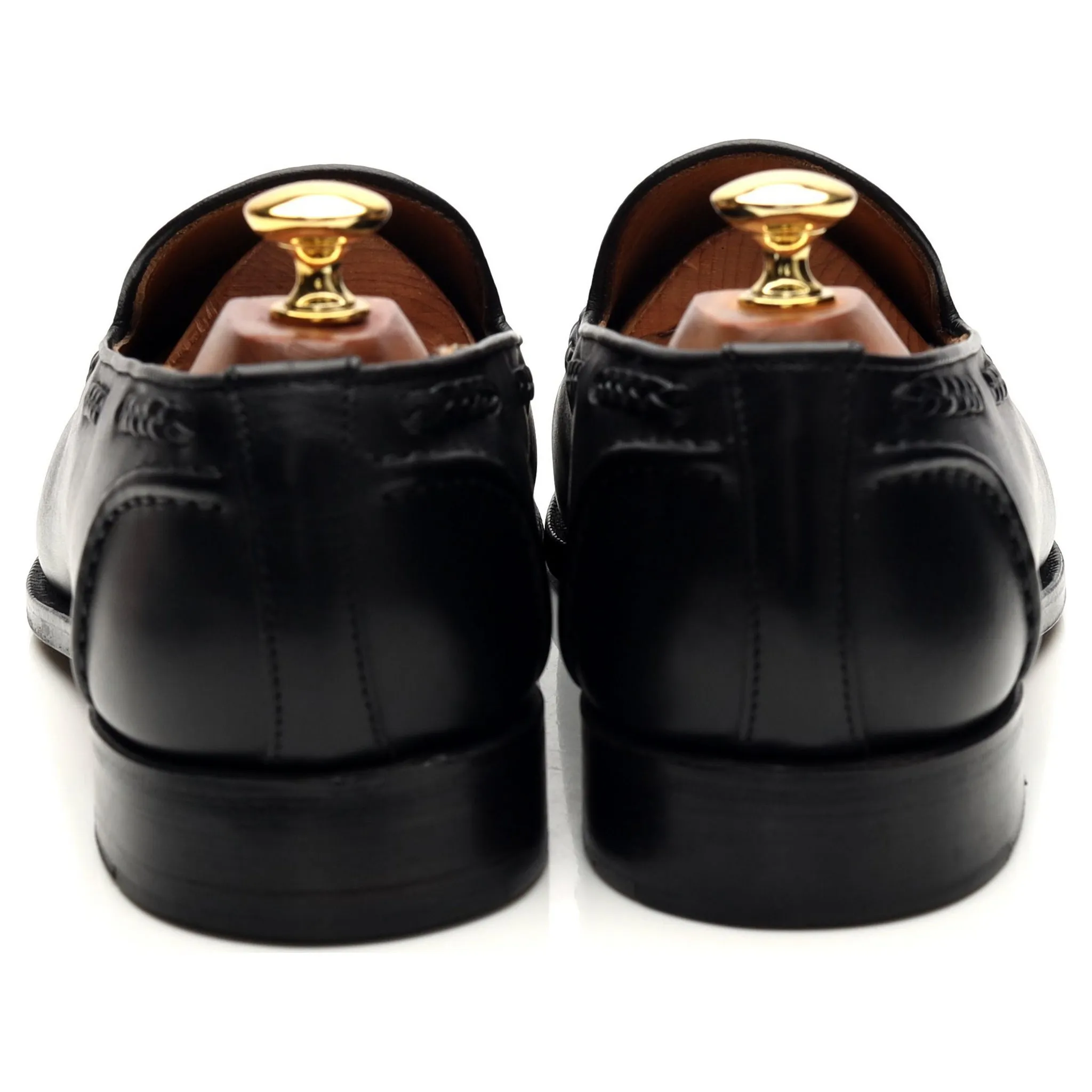 'Sloane' Black Leather Tassel Loafers UK 9