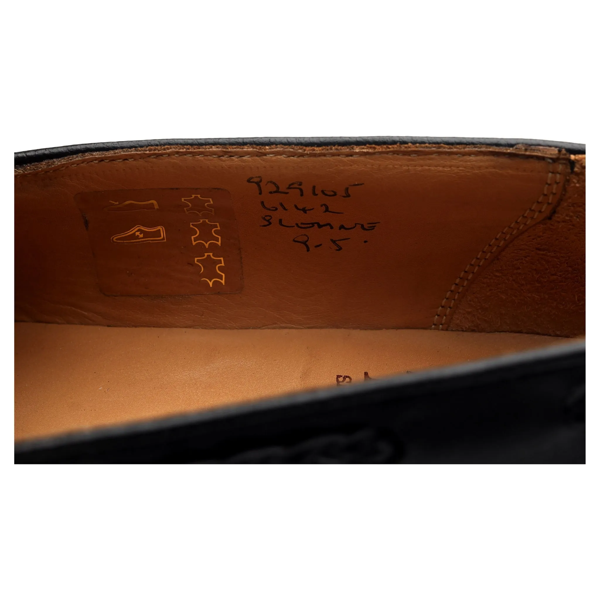 'Sloane' Black Leather Tassel Loafers UK 9