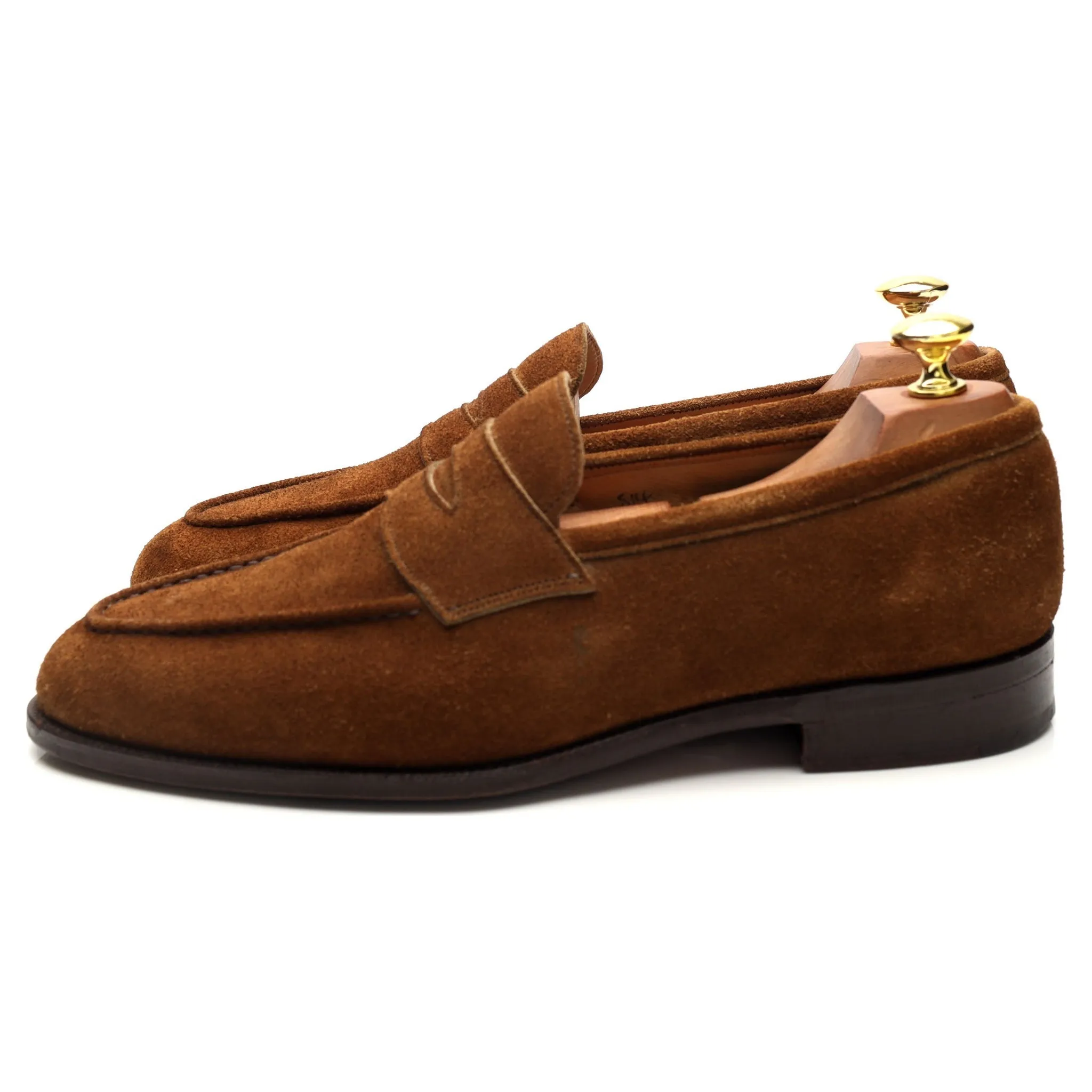 Snuff Brown Suede Penny Loafers UK 8