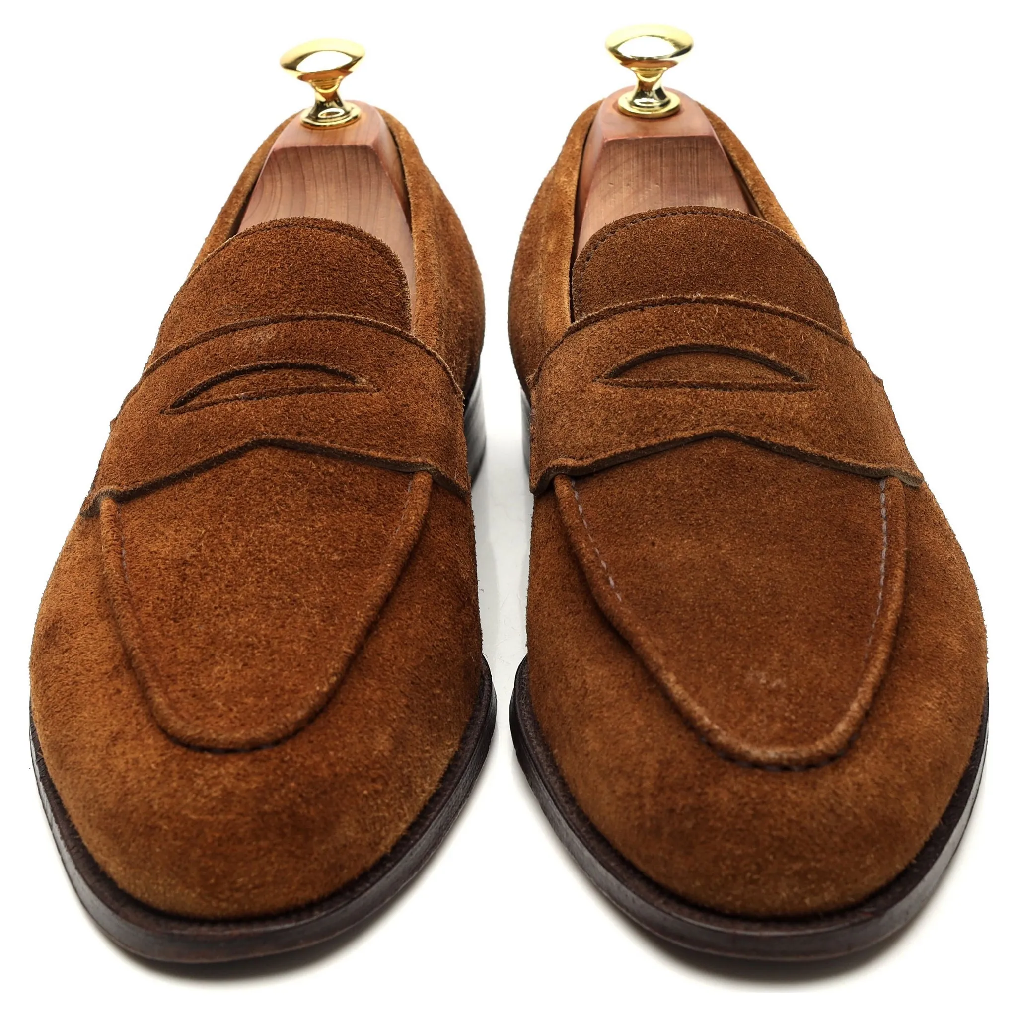 Snuff Brown Suede Penny Loafers UK 8