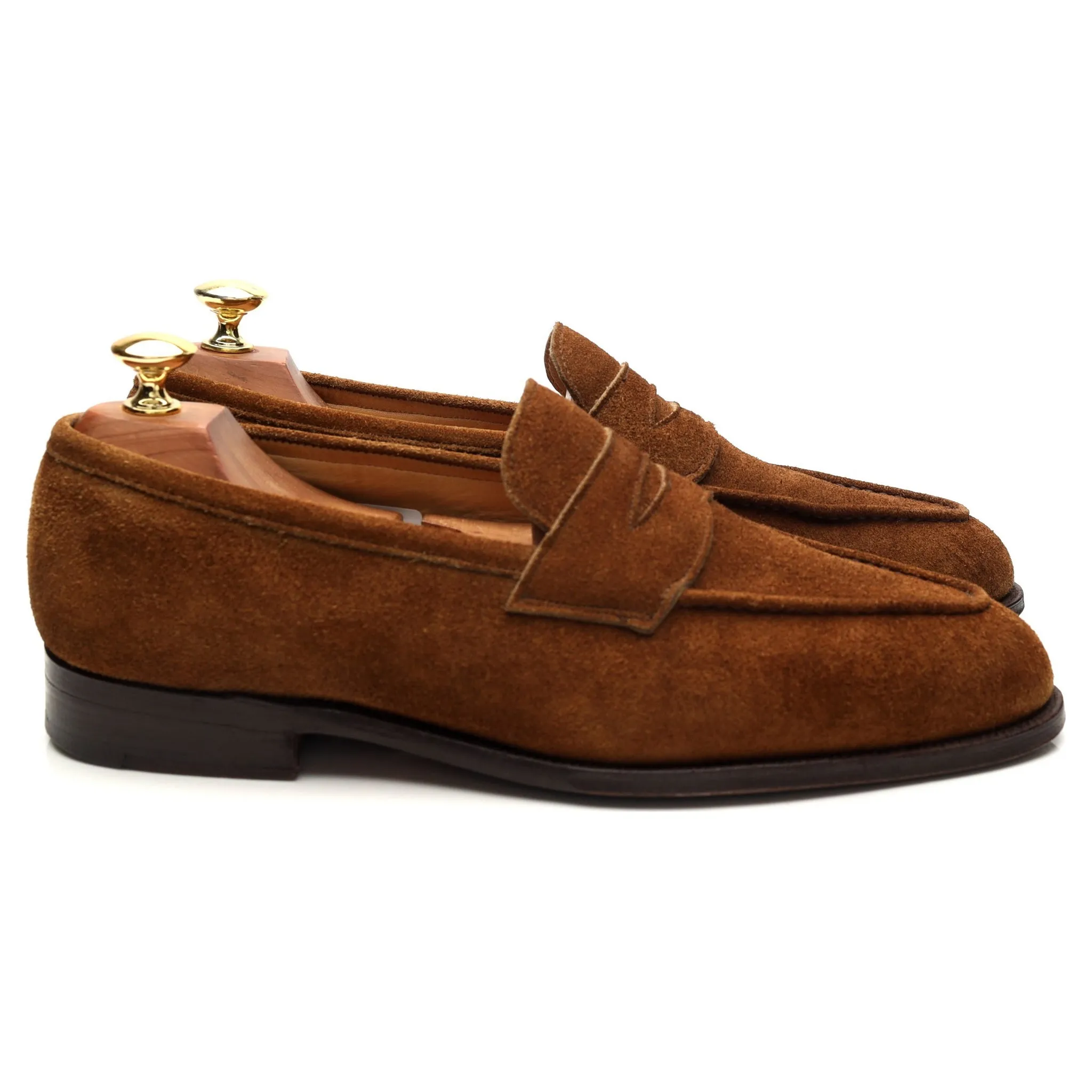 Snuff Brown Suede Penny Loafers UK 8