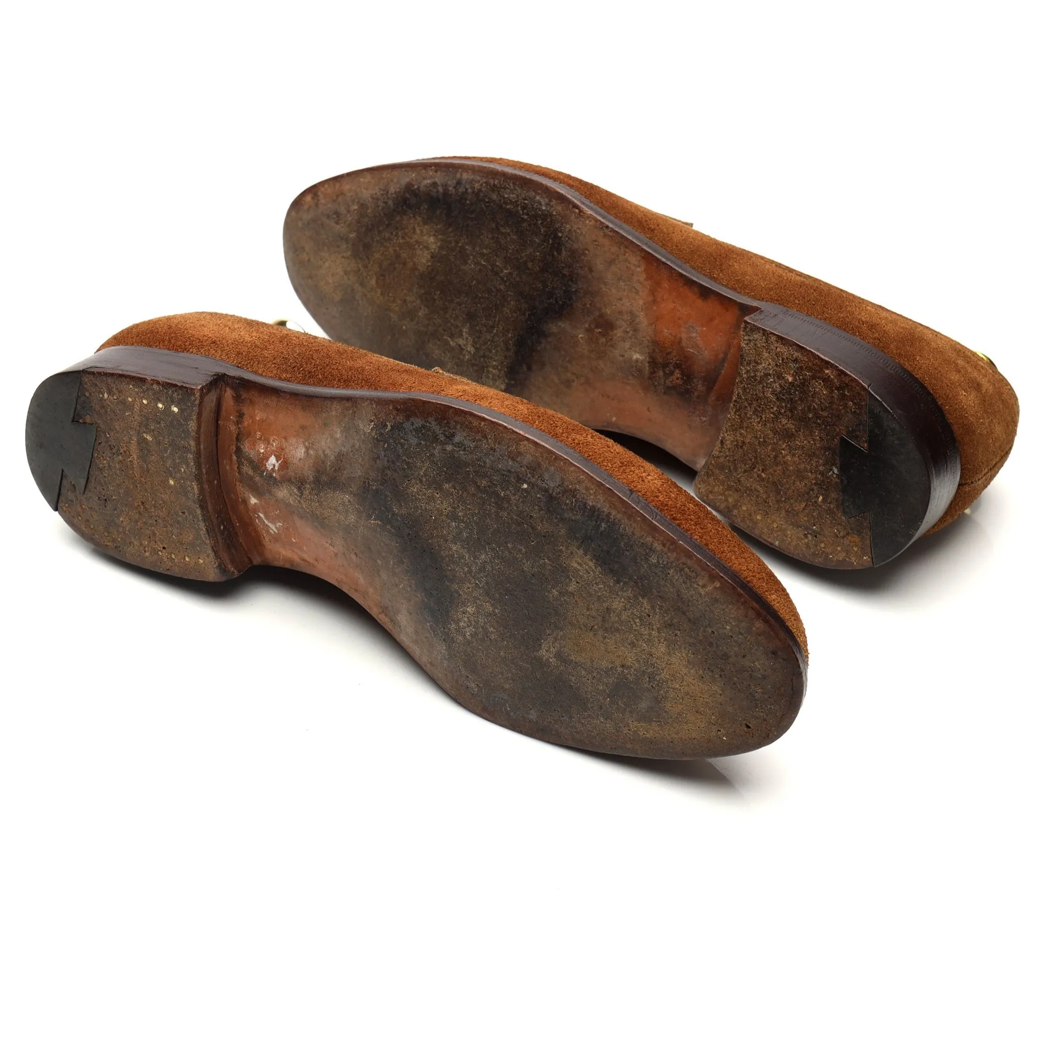 Snuff Brown Suede Penny Loafers UK 8