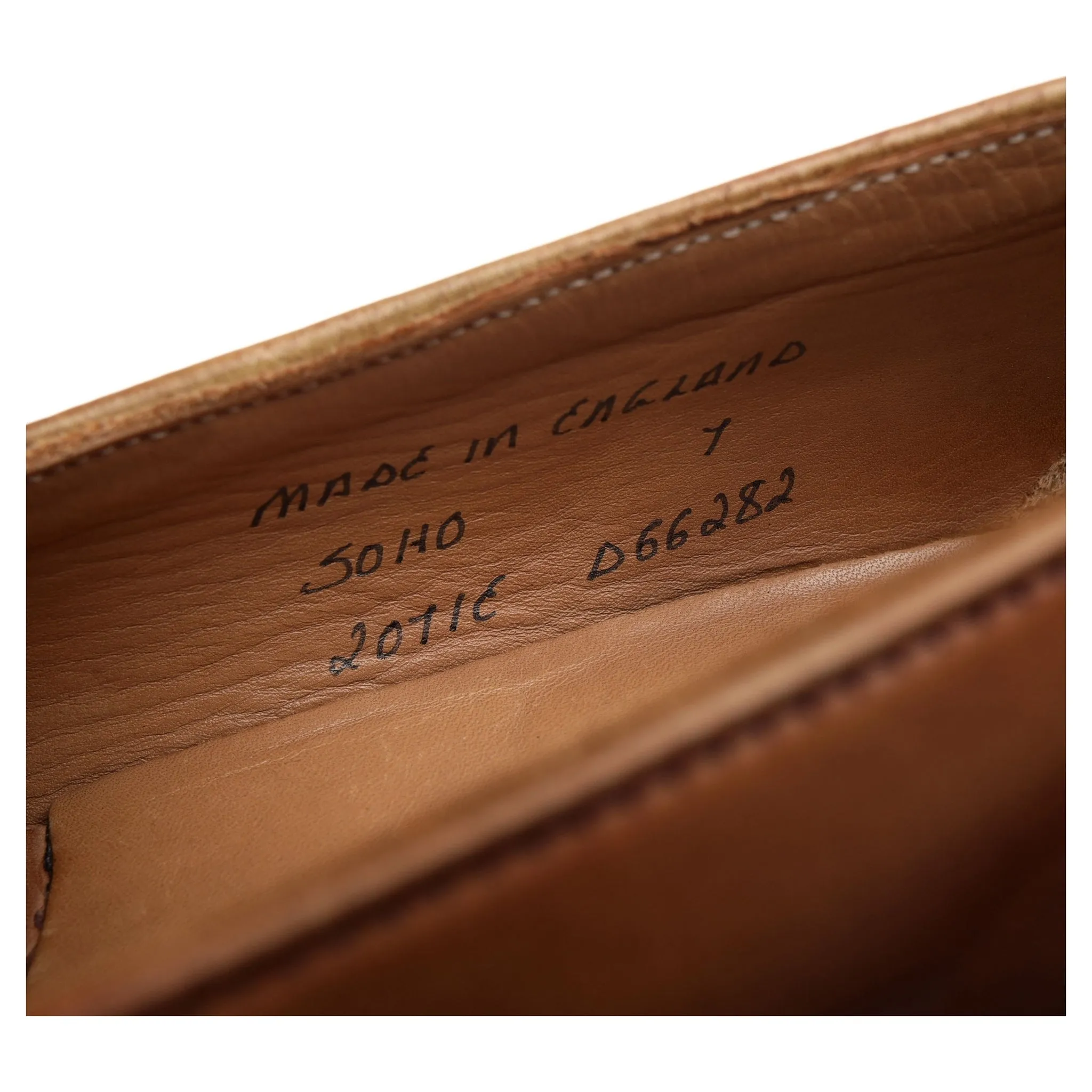 'Soho' Tan Brown Leather Split Toe Loafers UK 7 E