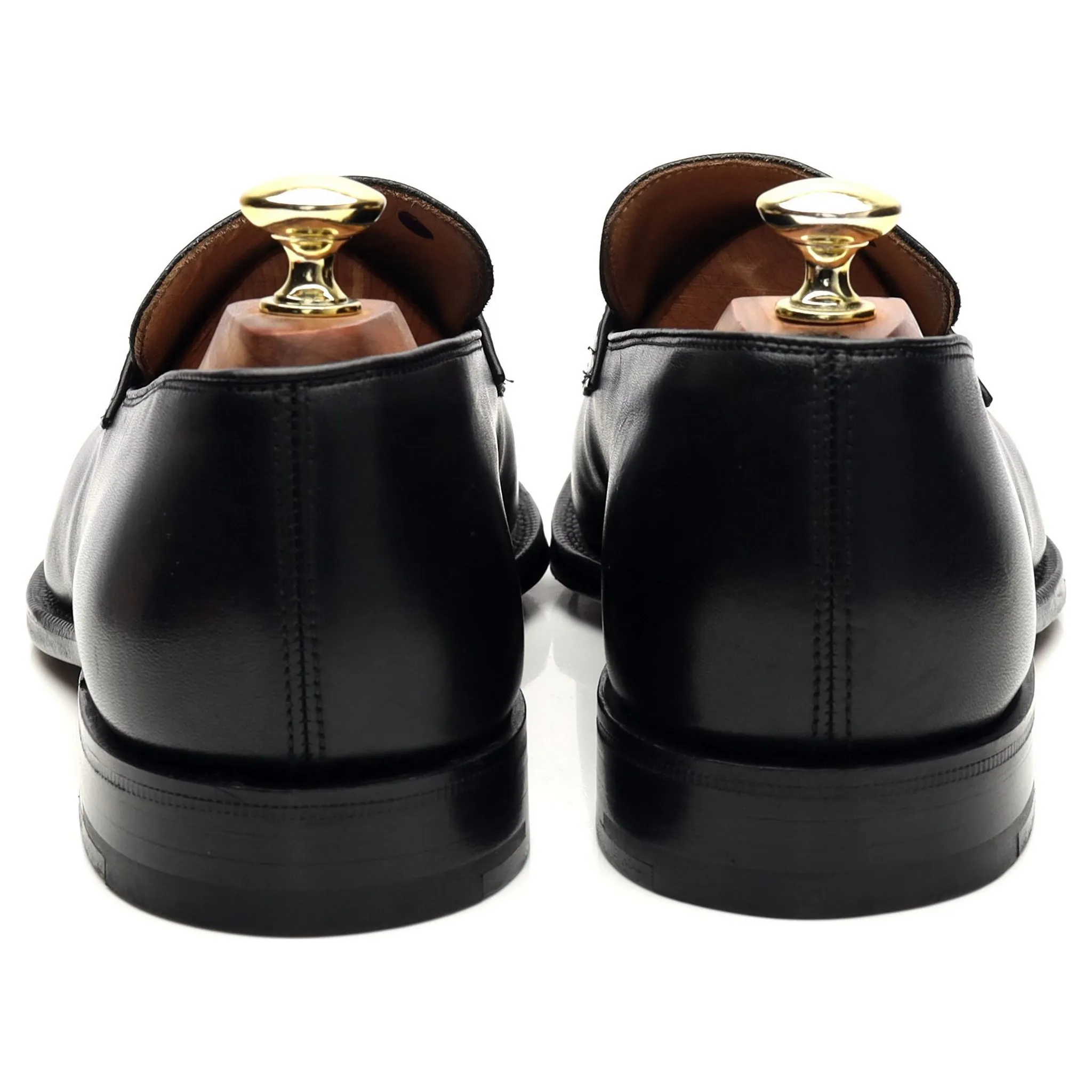 'Swanley' Black Leather Split Toe Penny Loafers UK 7 G