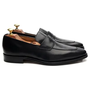 'Swanley' Black Leather Split Toe Penny Loafers UK 7 G