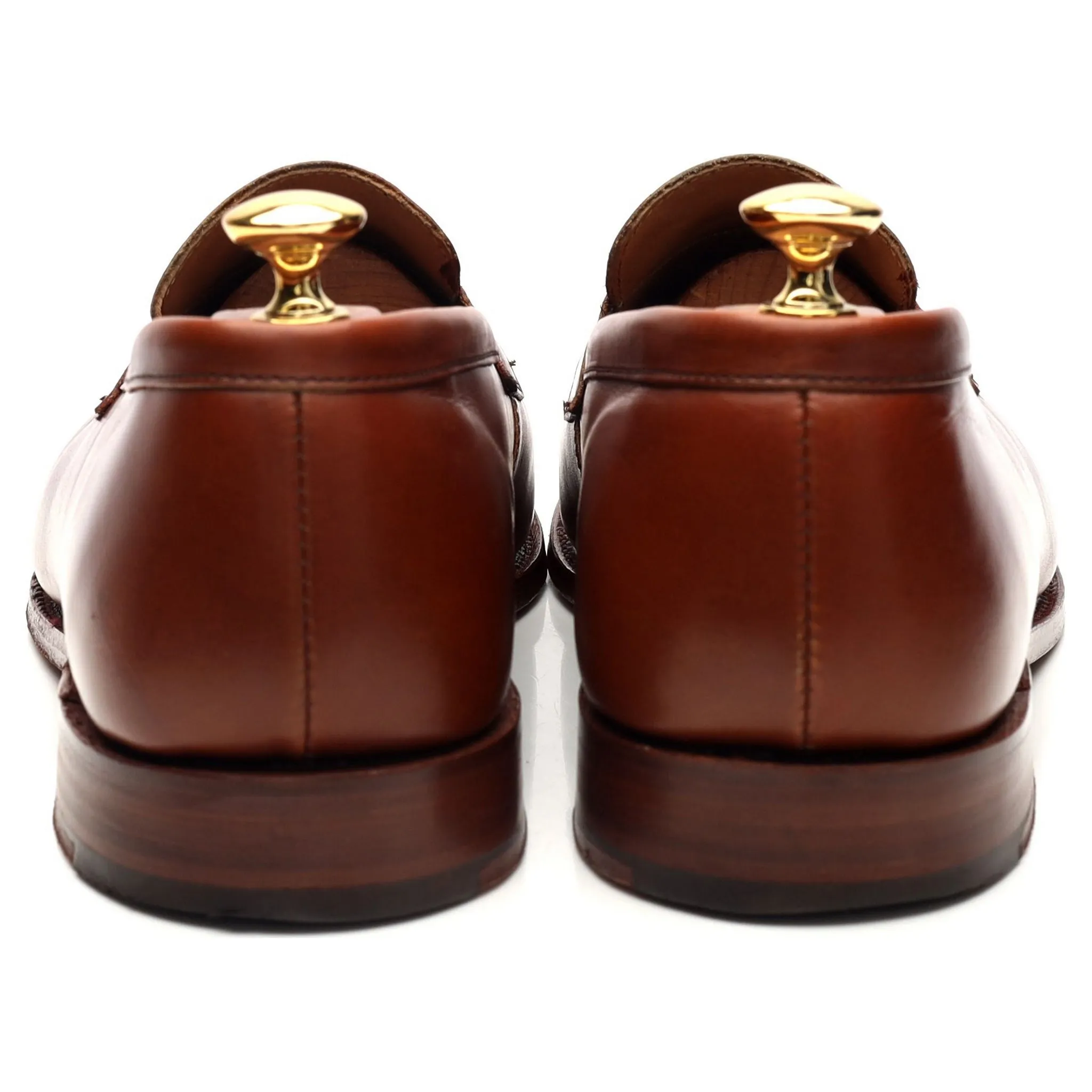 Tan Brown Leather Penny Loafers UK 9.5