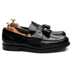 'Tiverton' Black Leather Tassel Loafers UK 7.5 F